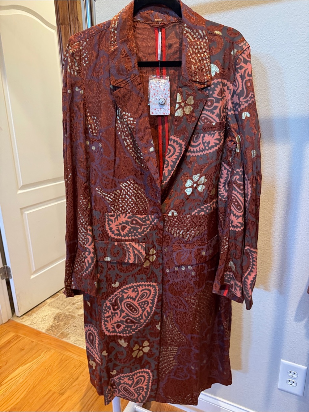NWT$228 FREE PEOPLE Painted Trench Sz XL